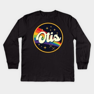 Otis // Rainbow In Space Vintage Style Kids Long Sleeve T-Shirt